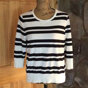 LAND'S END SUPIMA COTTON 3/4 SLEEVE SWEATER SZ L